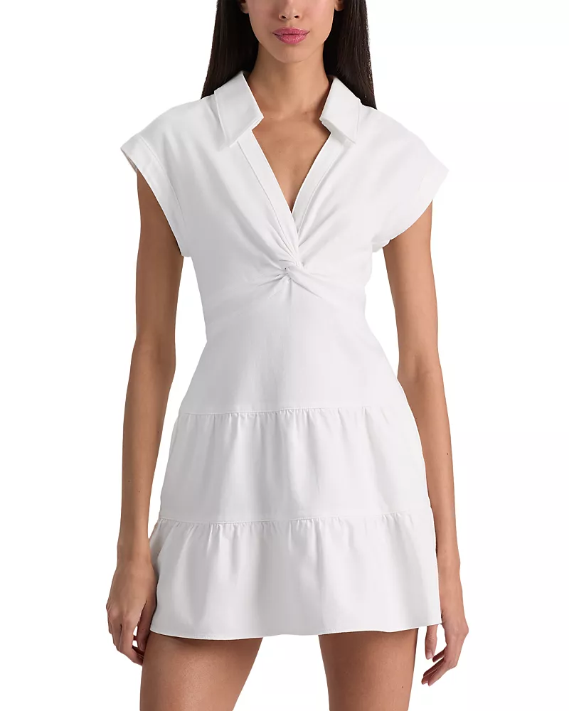 Alice and Olivia Mila Deep V Neck Twist Front Mini Dress