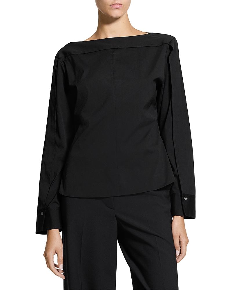 Theory Open Sleeved Boat Neck Top