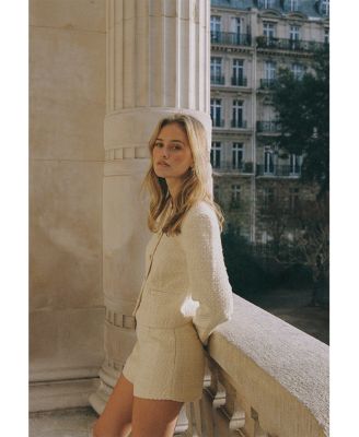 Structured Tweed Curved Shorts