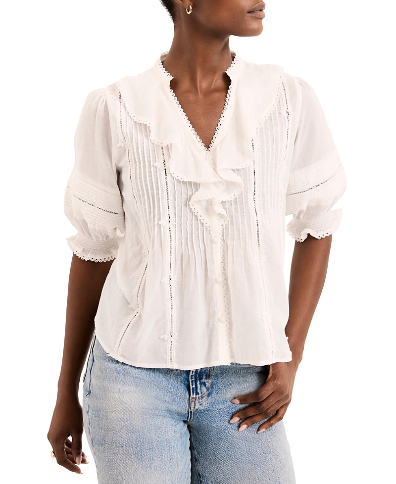 Mint Velvet Women's Cotton Ruffle Blouse