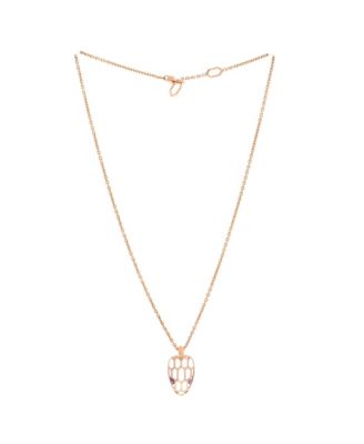  Serpenti Seduttori Pendant Necklace 18K Rose Gold with Amethyst, 17.25"