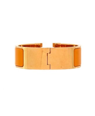 Wide Clic Clac H Bracelet Metal and Enamel