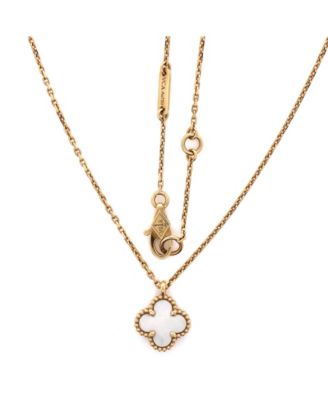  Sweet Alhambra Pendant Necklace 18K Gold and Mother of Pearl, 16"