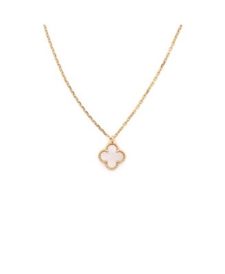  Sweet Alhambra Pendant Necklace 18K Gold and Mother of Pearl, 15.75"