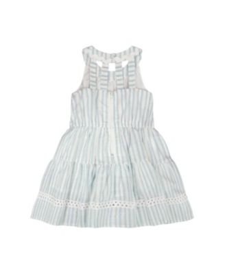 Girls' Multi-Tiered Sleeveless Stripes Dress - Little Kid