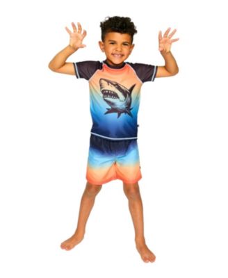 Boys' Short Sleeve Shark Gradient Rashguard - Little Kid, Big Kid