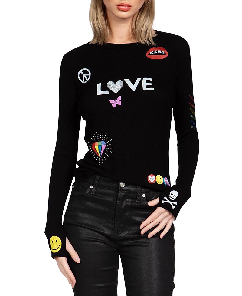 Lauren Moshi Mckinley #1 Love Color Crystal & Stud Embellishments Top