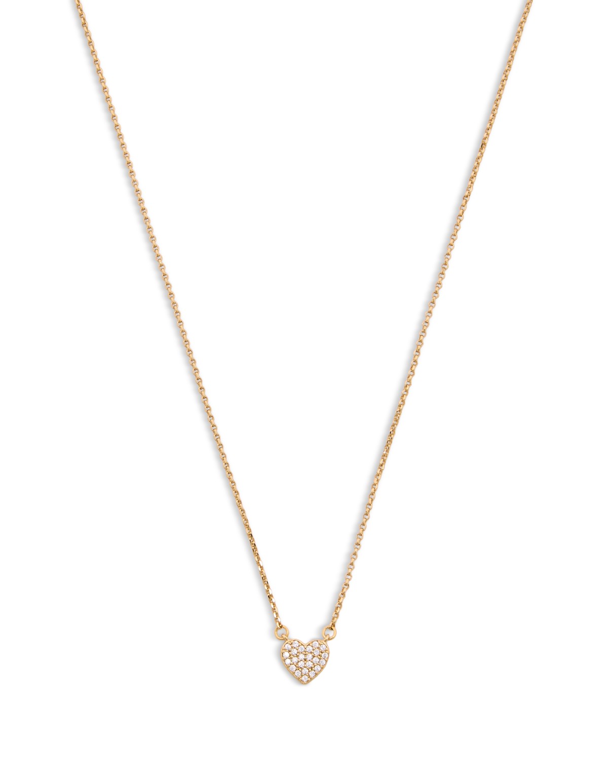 Yours Truly Pavé Heart Mini Pendant Necklace, 17"-20"