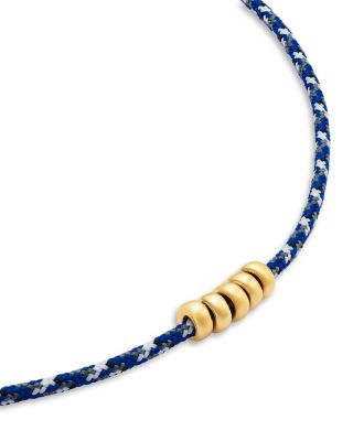 14K Yellow Gold Paracord Rondelle Slider Necklace, 12-26"