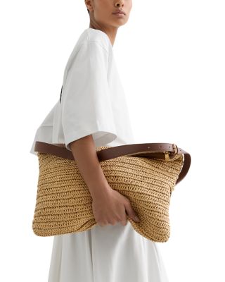 Vigo Raffia Effect Leather Tote Bag