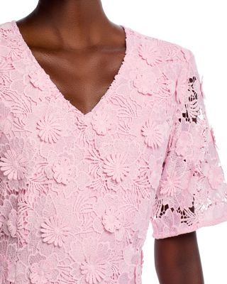 Woven Floral Appliqu&eacute; Dress