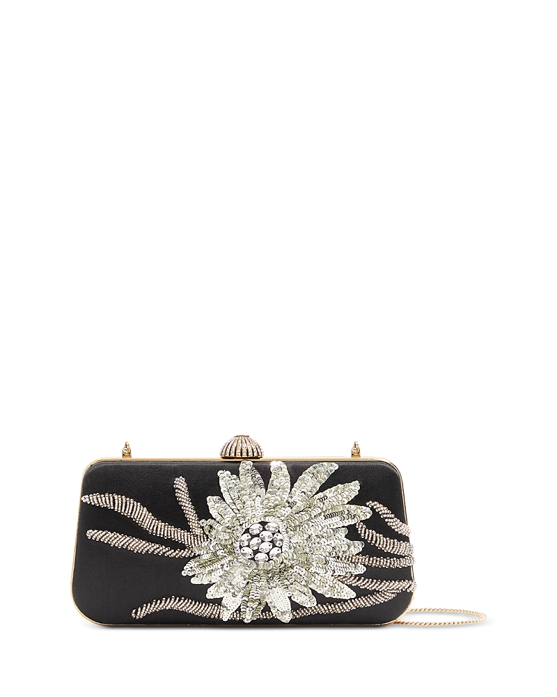 Valentino Garavani Minaudiere Rhinestone & Sequin Flower Chain Strap Wallet