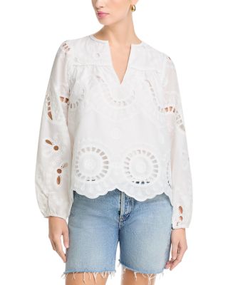 Eyelet Long Sleeve Top - Exclusive