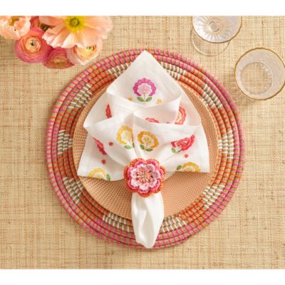 Pareo Napkin Ring in Pink & Orange