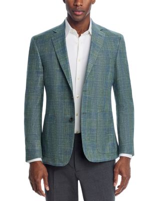 Loro Piana Fabric Wool, Silk, & Linen Plaid Unstructured Regular Fit Sport Coat - Exclusive