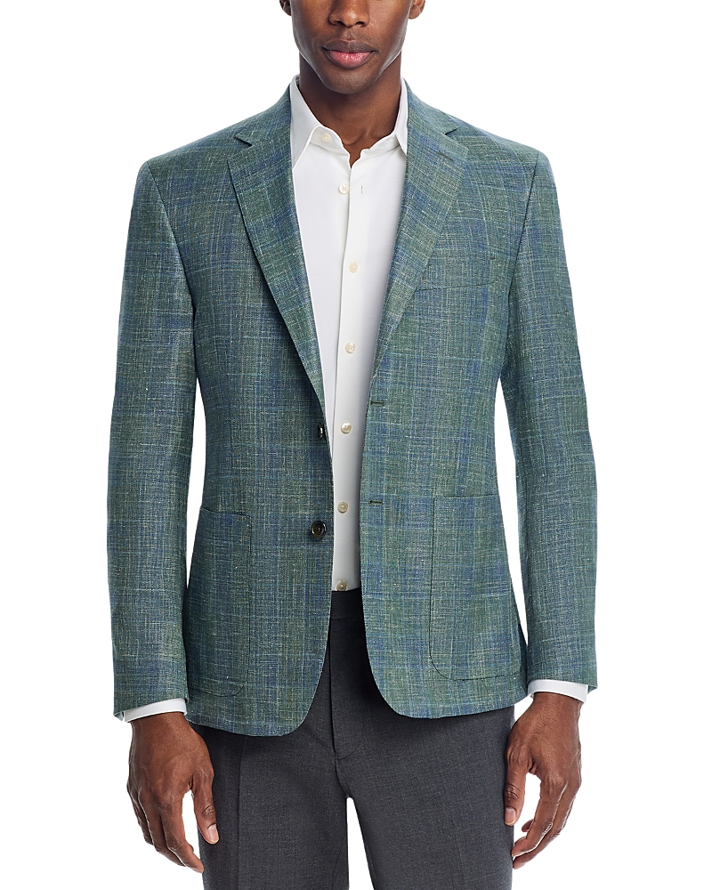 The Men's Store at Bloomingdale's Loro Piana Fabric Wool, Silk, & Linen Plaid Unstructured Regular Fit Sport Coat - Exclusive