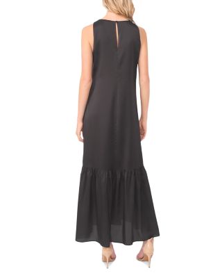 High Neck Drop Waist Tiered Maxi Dress