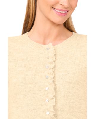 Ruffle Edge Long Sleeve Cardigan Sweater