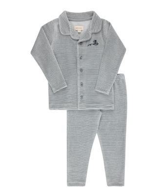 Unisex Velour Stripe Collection Pajama Set - Baby, Little Kid, Big Kid