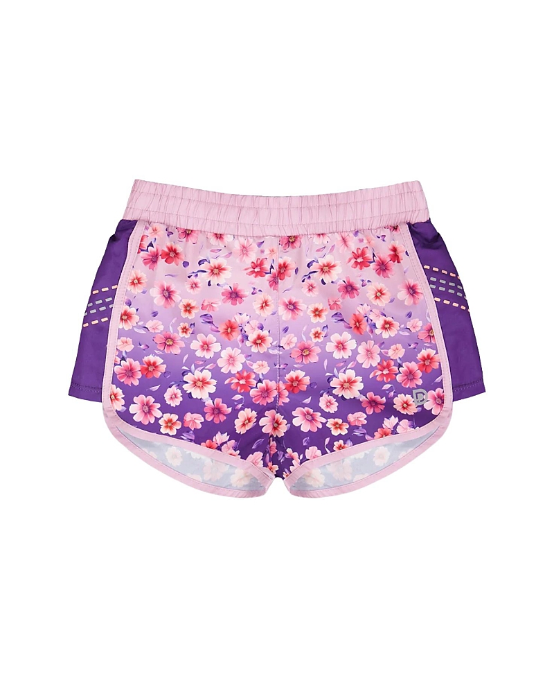 Deux par Deux Girls' Athletic Shorts in Floral Recycled Polyester - Big Kid