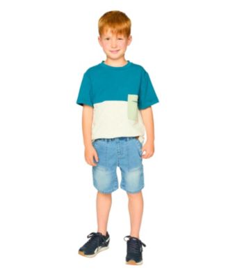Boys' Organic Cotton Colorblock Jersey Short Sleeve T-Shirt with Chest Pocket - Little Kid, Big Kid