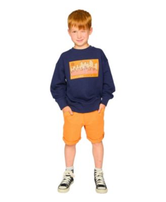 Boys' Crew Ribbed Cuffs Long Sleeve French Terry Sweatshirt - Little Kid