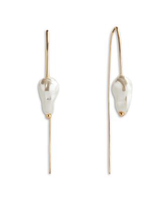 Teagan Threaded Glass Pearl Earrings