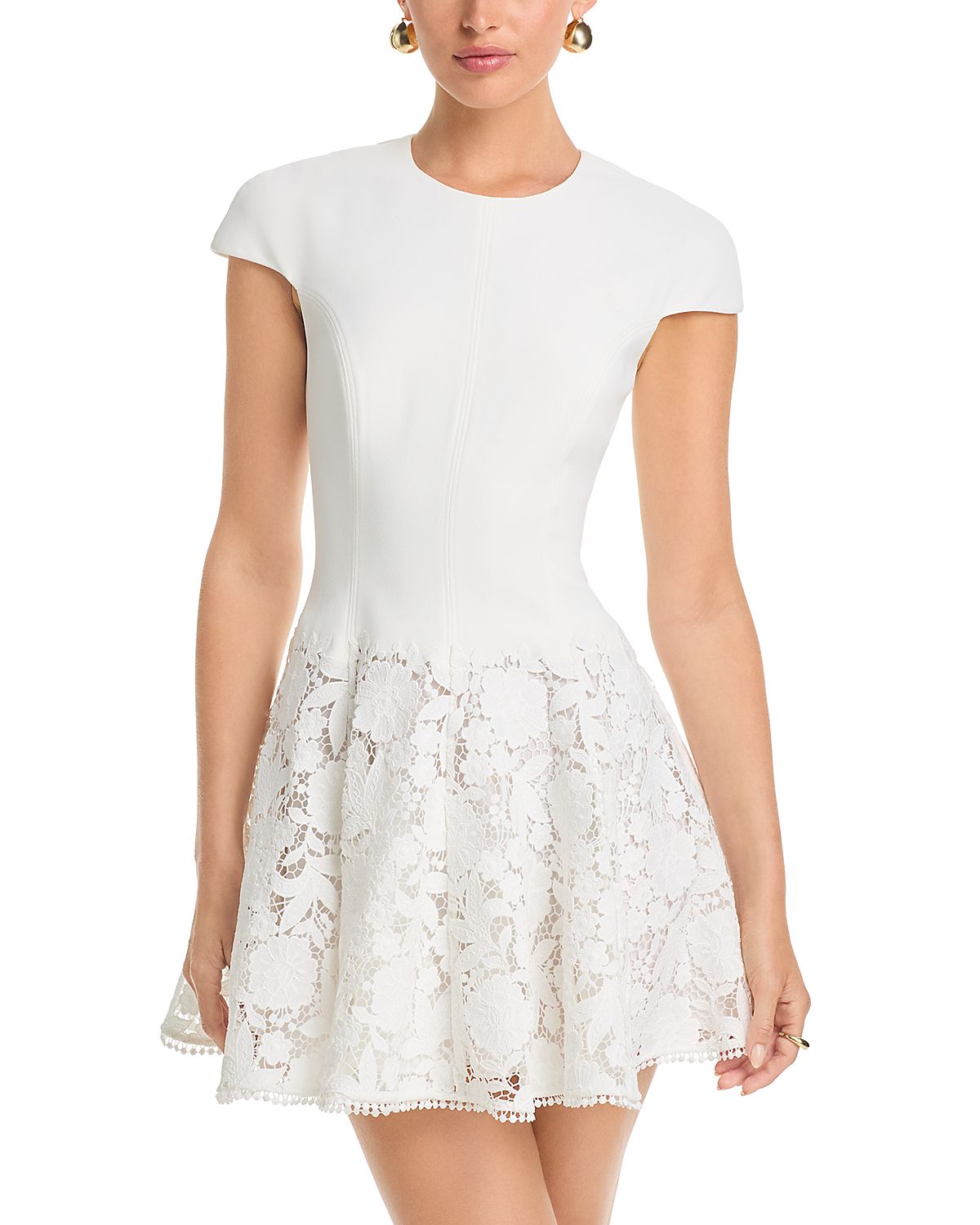 Self-Portrait Crepe Lace Mini Dress