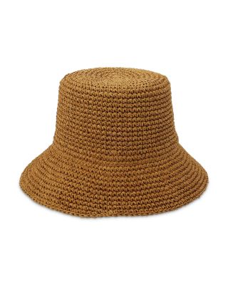 Colligiate Straw Cloche Bucket Hat 