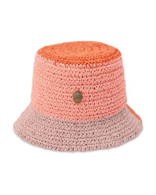 Colorblock Raffia Bucket Hat 