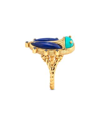 Turquoise & Lapis Lazuli Scarab Grande Ring