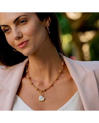 Love Mother Of Pearl Medium Heart Charm 