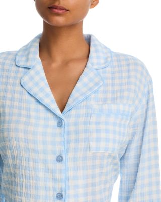 Gingham Print Shorts Pajama Set