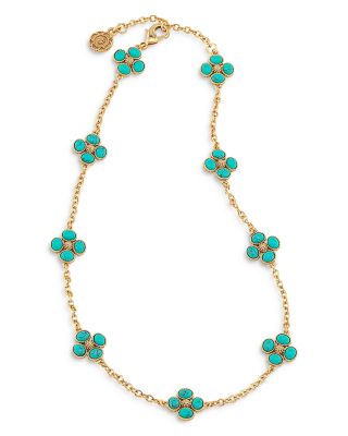 Berry Clover Turquoise Double Sided Necklace, 16"