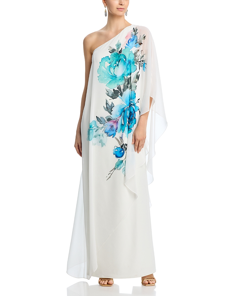 Teri Jon by Rickie Freeman One Shoulder Column Gown