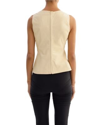 Leather Peplum Hem Top