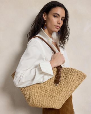 Bellport Raffia Basket Tote