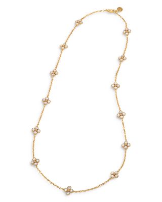 Berry Clover Mother of Pearl Double Sided Long Necklace, 34"