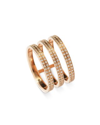 18K Rose Gold Berbere Diamond Triple Row Ring