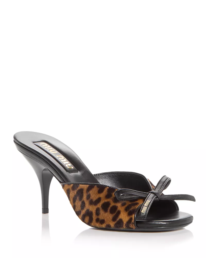Miu Miu Women's Calf Hair Slide Sandals