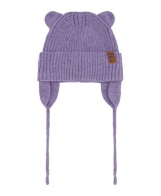  Girls' Logo Patch Ribbed Knit Hat - Baby