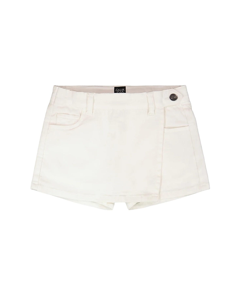 Deux par Deux Girls' Soft Stretch Side Pocket Twill Skort - Little Kid