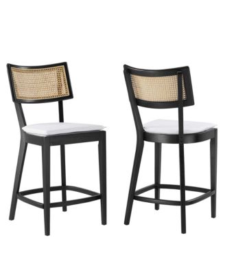 Caledonia Wood Counter Stools, Set of 2