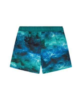 Boys' Above the Knee Elastic Waist Dinosaur Waves Trunks - Little Kid, Big Kid