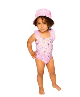  Girls' Wide Brim Flower Beach Hat - Little Kid