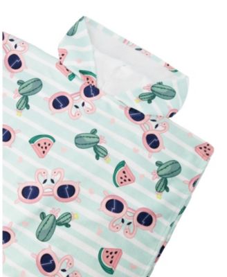  Girls' Hooded Flamingo and Cactus Beach Towel - Big Kid