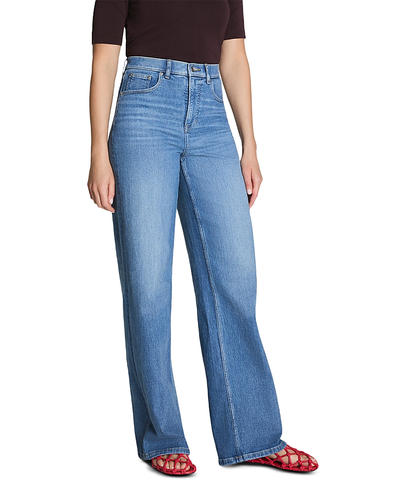 Spanx Authentic Stretch High Rise Wide Leg Jeans in Elysian