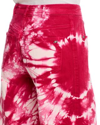 Betsy Tie Dye High Rise Wide Jeans in Goji Berry