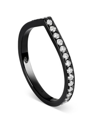 18K Black Gold Antifer Diamond V Shape Ring