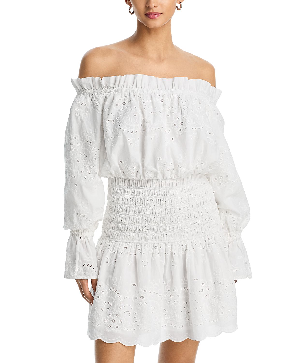 Aqua Embroidered Smocked Mini Dress - Exclusive
